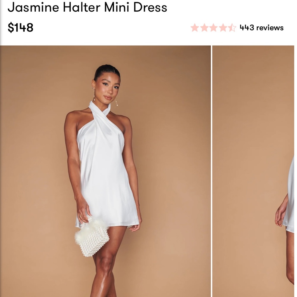 Show Me Your MuMu White Halter Mini Dress